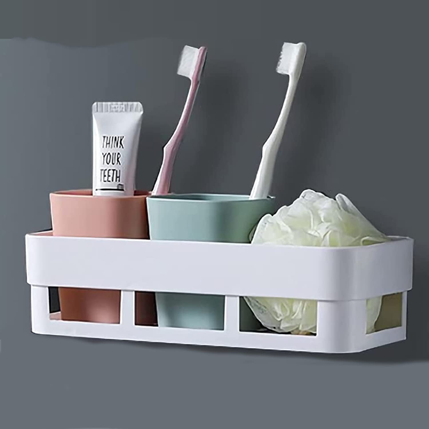 Bathroom Accessories, Bathroom Rack, Bathroom Shelf Organizer, Wall Mounted Shelf, Bathroom Hardware and Accessories (bathroom shelve white 1 pcs) Plastic,Sinks;Showers;Cleaning Supplies-image-16