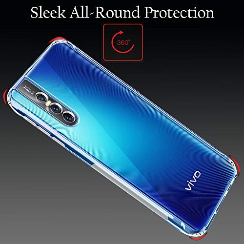 Image of TheGiftKart Camera Protection Back Cover Case for Vivo V15 Pro (Inbuilt Dust Plugs & Anti-Slip Grip | TPU, Silicone | Transparent)