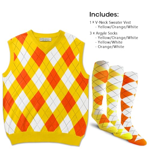 GolfKnickers Argyle Sweater Vest and 3 Sock Set: Mens - Pullover Golf Vest2