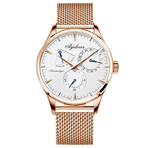 Preisvergleich Produktbild Agelocer Herren Uhr analog Automatik mit Rosegold Armband 4101D9-RG