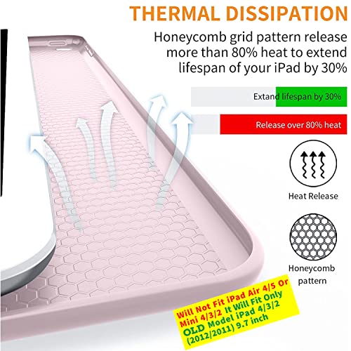 Image of DuraSafe Cases for iPad 2, 3, 4 Gen [iPad 4th, 3rd, 2nd Old Model] 9.7 Inch A1458 A1416 A1395 MD522HN /A MD525HN /A MD516HN /A Shock Proof Supportive Magnetic Dual Angle Stand Cover - Pink