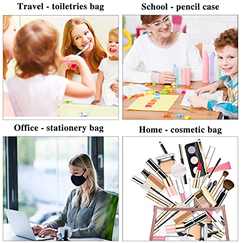 Astaron 2 Pcs Clear Pencil Case for Exam Large Capacity Pencil Case Clear, Transparent Pen Box Cheap See-Through Pencil Case for Students Toiletries Travel Bag Zipper Cosmetic Bag