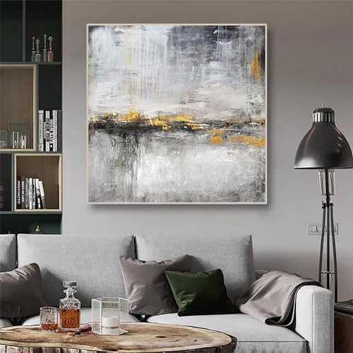 Peinture abstraite œuvre moderne pour habiller un mur vide de grand salon