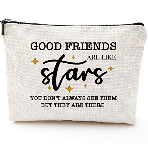 Blue Leaves Friendship Gifts for Women-Friends Are Like Stars-Makeup Travel Case, Makeup Bag