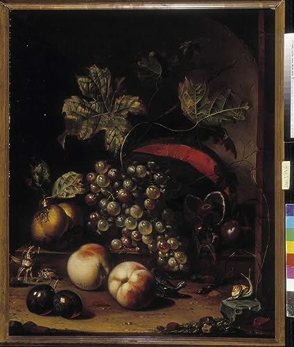 Tableau Toile Abraham Mignon Nature Morte de Fruits Animaux 60x90