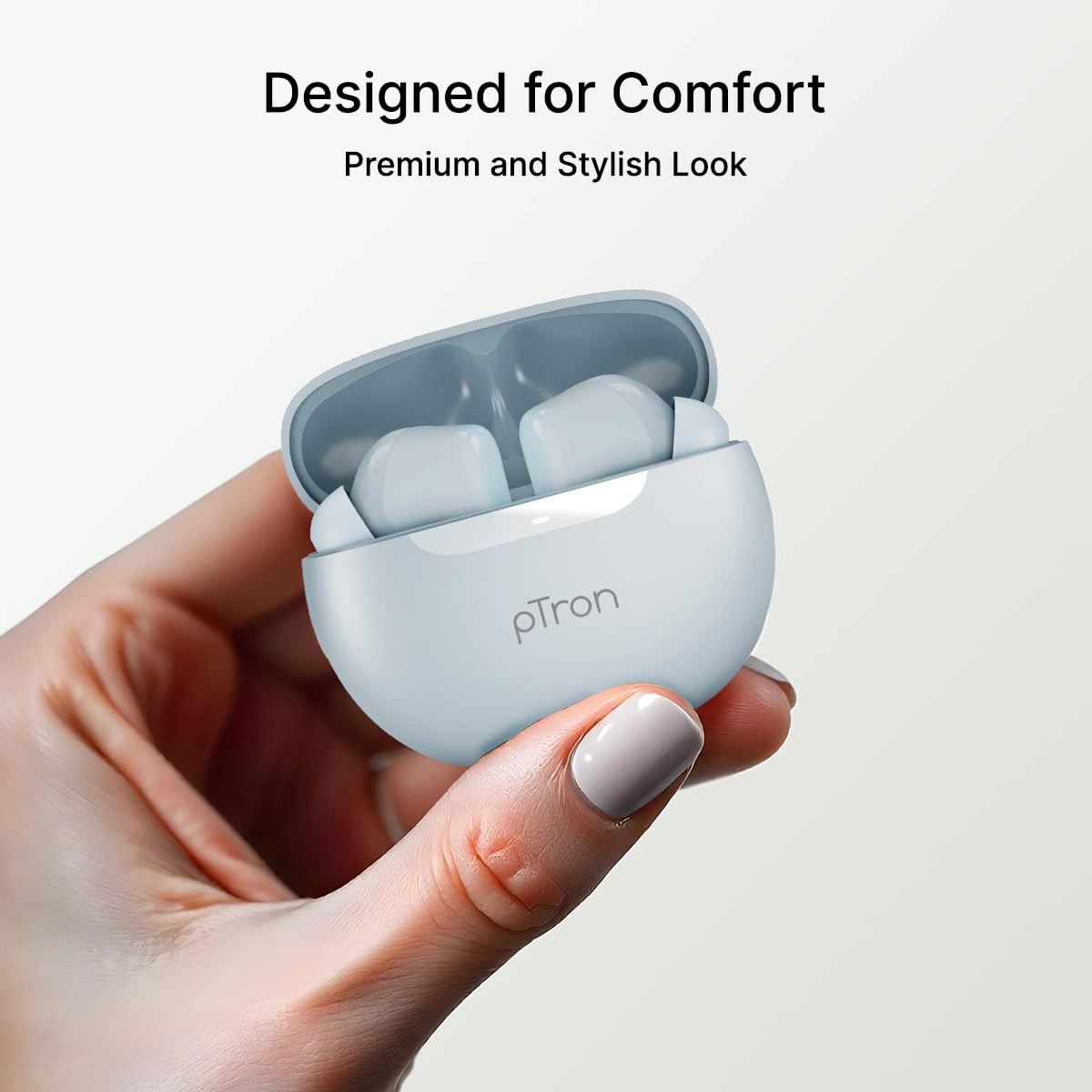 pTron Bassbuds Astra in-Ear TWS Earbuds w/Stereo Sound, 50Hrs Playtime, Stereo Calls, Custom EQ, Mobile App, BTv5.3 Headphones, Touch Control, Voice Assistant, Type C Charging & IPX4 (Grey) — Amazon image 9