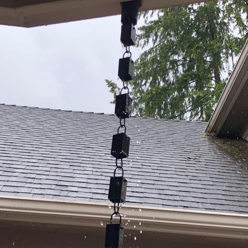 Cadena de lluvia resistente al óxido con diseño rectangular antiguo 7