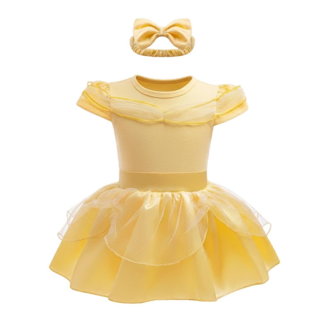 Lito Angels Baby Girls Princess Costume Bodysuit, Age 12-18 Months, Yellow