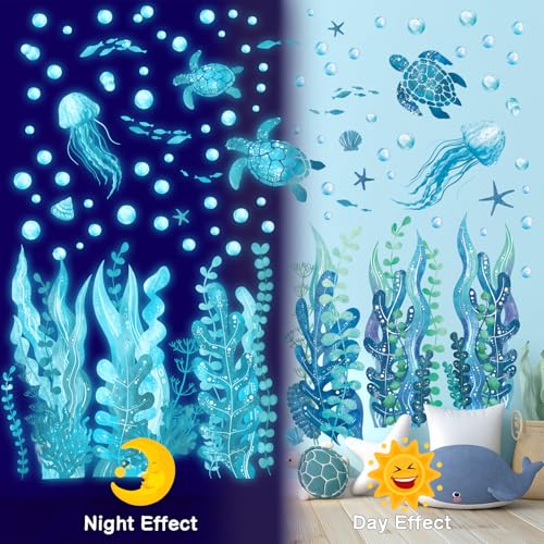 Stickers de pared DECOWALL Ocean que brillan en la oscuridad miniatura 2