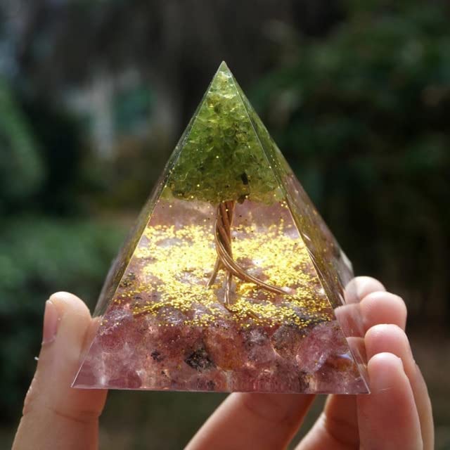 Tiger Eye Orgonite Pyramid Healing Crystals Stone Energy Generator Orgone Accumulator Gathering Multiplier Orgone Meditation