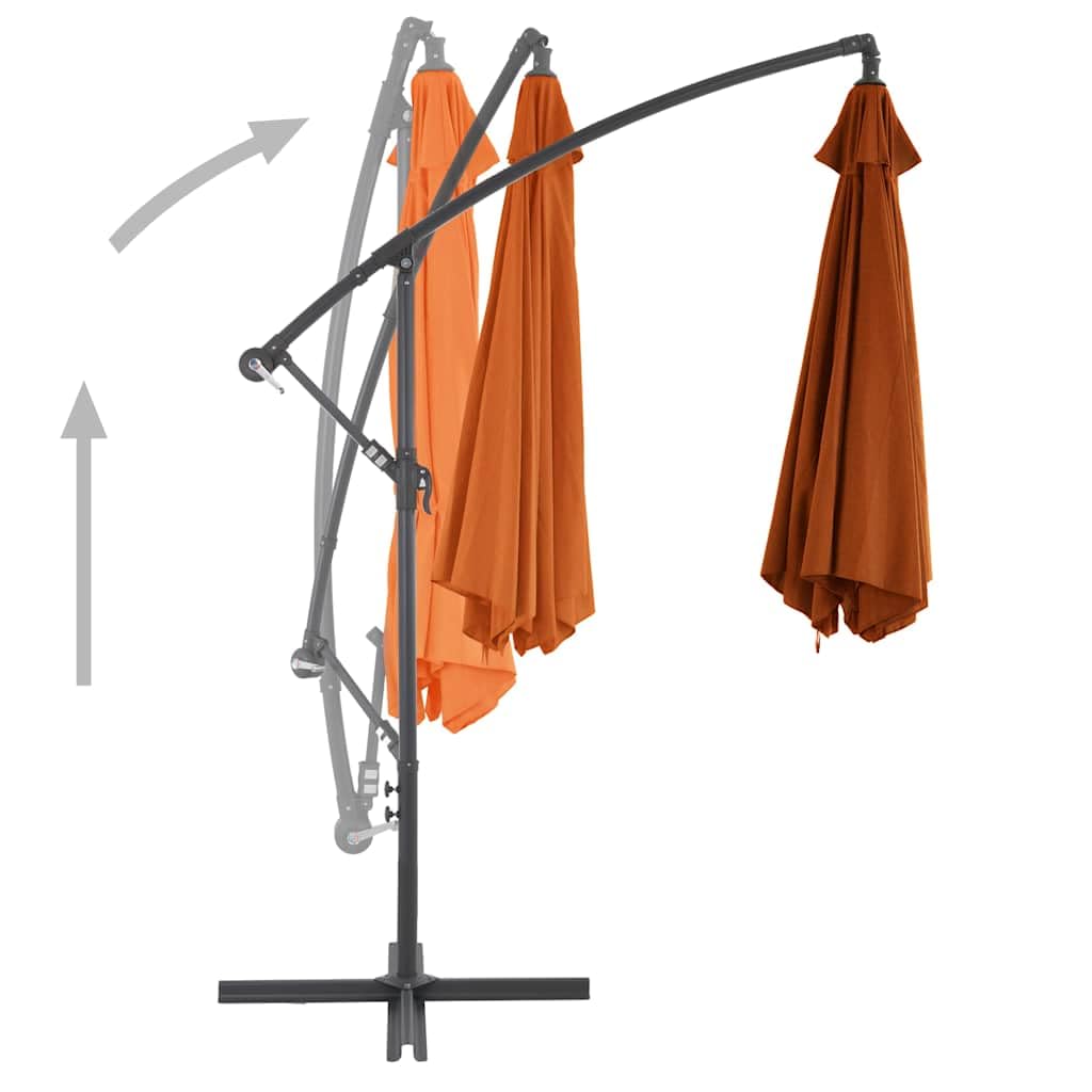 SYDE Niebieski parasol wspornikowy 300 cm z krzyżową podstawą