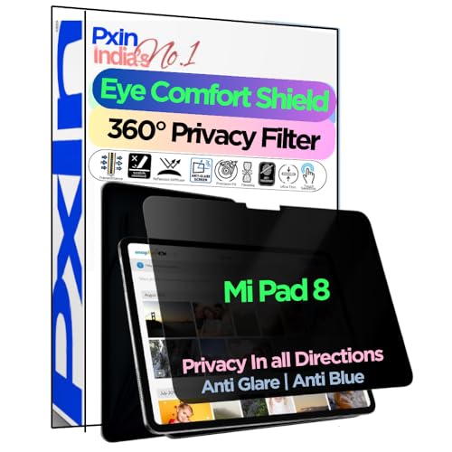 Image of PxIn Tablet Privacy Screen Guard compatible with Mi Pad 8 | No.1 | Anti Glare | Anti Blue Light | Anti UV | 4 Way Privacy Filter | 360 Privacy | Eye Protect