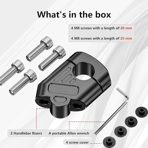 Image of LOKTENWO Aluminum Alloy 1.125 inch (28.6mm) Motorcycle Handlebar Risers | Universal Handlebar Mount Clamp Risers Compatible with Dirt Pit Bike