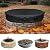51-74.8" Round Fire Pit Cover Heavy Duty 600D Oxford Waterproof Outdoor Firepit Cover with Adjustable Buckle Strap for In-Ground Built-In Stone/Gas Fire Pits, Black(BLACK, 51")