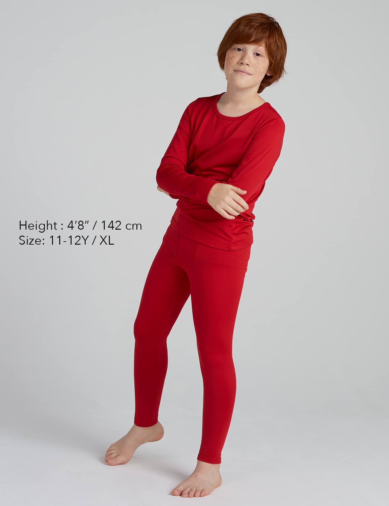 LAPASA Set Termico Intimo Bambino Caldo Leggero Strato Base Maglia a Maniche Lunghe e Pantaloni B03