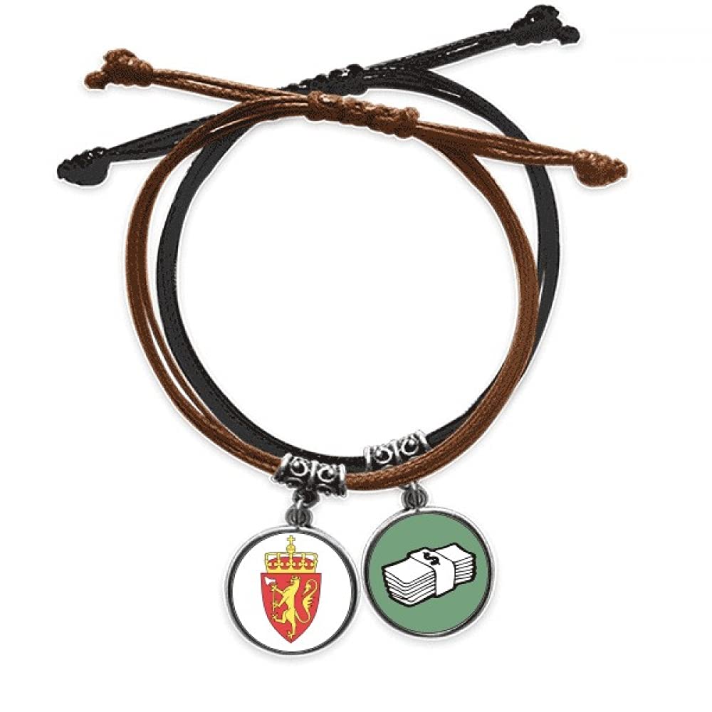 Pulsera de Svalbard con cadena de cuero y emblema nacional de cuerda 3
