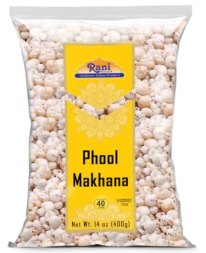 Image of Rani Jumbo Phool Makhana (Fox Nut /Popped Lotus Seed) Plain Raw Uncooked 14oz (400g) ~ All Natural | Vegan | No Colors | Gluten Friendly | NON-GMO | Indian Origin