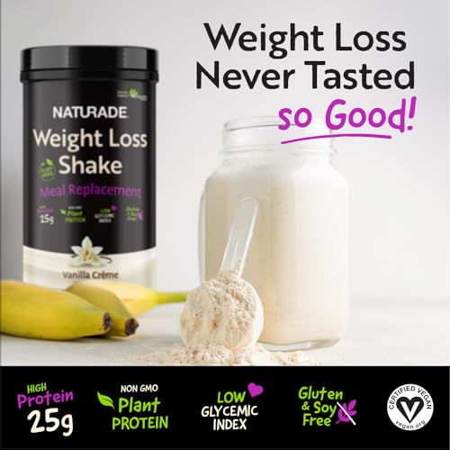 Naturade Plant-Based Weight Loss Shake, 25g Protein, 6g Dietary Fiber, Gluten & Soy Free – Vanilla Crème 18 Servings - Image 3