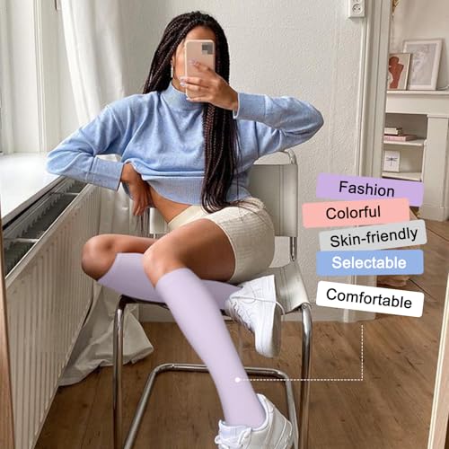 Image of Iseasoo 4 Pairs Compression Socks for Women Circulation-Best Support for Nurses,Running,Athletic,Travel