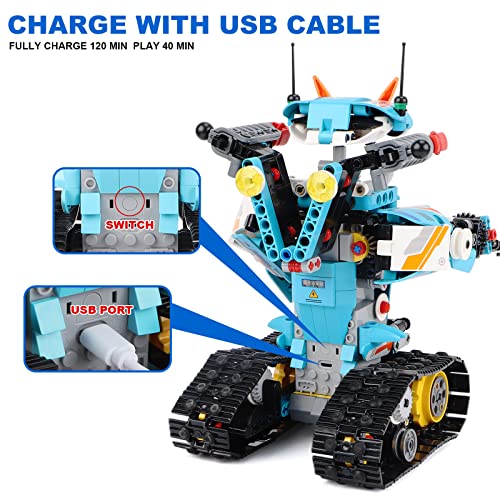 Panlos Remote & App Controlled Robot Building Toys, 2 In 1 Programmable Transforming Robotic Building Bricks Construction Vehicles Kit, Stem Projects Building Blocks Set For Kids Boys (701 Pieces) #TOP3
