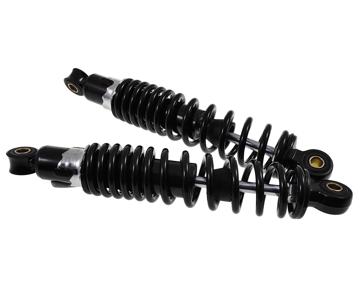 Jeu de 2 amortisseurs 280 mm noirs, œil 8/10 mm, compatible avec mobylette