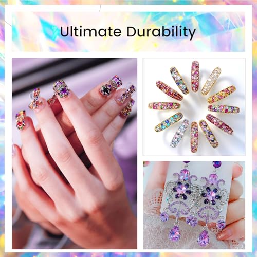 Image of Novani Crystal Rhinestones, Flatback Loose Gemstones 1440pcs Glass Rhinestones for Clothes Shoes Crafts Makeup Nail Art and DIY Decorations(SS6, Purple Velvet)