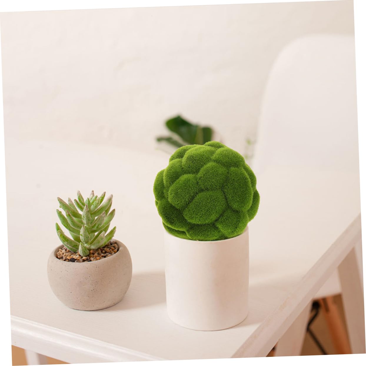 TOPBATHY Bola de Musgo Decorativa Verde 3 Piezas de Plástico