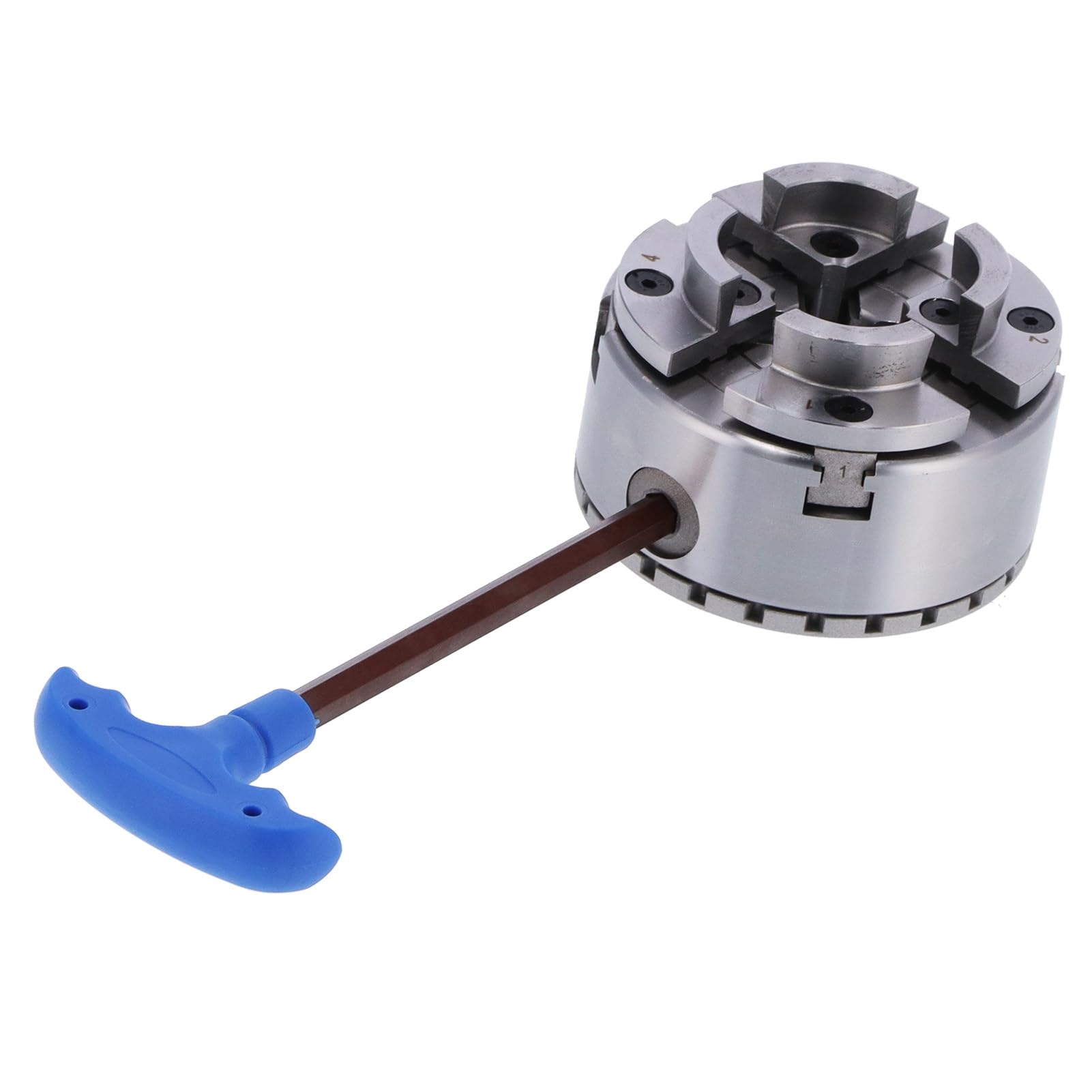 Portabrocas de Torno Autocentrante Portabrocas de Metal de 4 Mordazas Rosca M40 96 Mm 0,03 Mm Precisión para Máquinas Herramientas de Carpintería Sujeción Soporte Centrado para Carpinteros