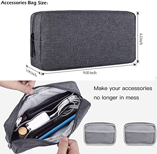 Image of Dynotrek Zipper 11.6 Laptop Tablet Sleeve /Case /Cover /Bag with Charger Pouch Compatible for Most Surface Pro 9 8 7 /Laptop Go 2 3, MacBook Air 11 /12, HP Asus Samsung Chromebook -Denim Grey
