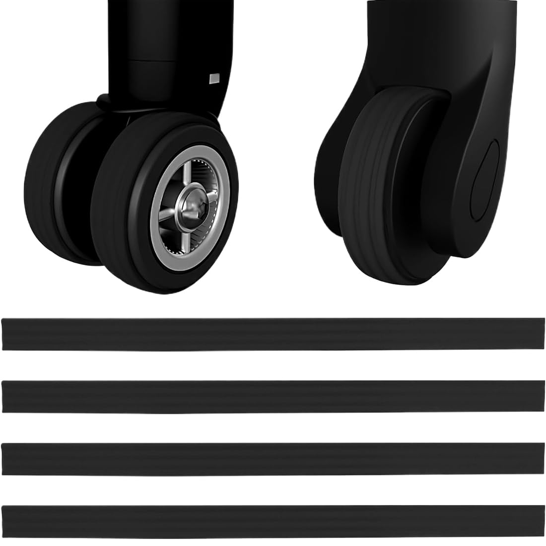 4-tlg Koffer Rollenschutz - Silikon Radabdeckung Für Reisegepäck