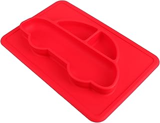 Yardwe 1 Pieza Placa de silicona Lámina pequeños parte comida platos para plato de platos de silicona para vajilla de platos de gel de sílice rojo