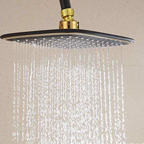 Robinet de douche effet pluie en bronze noir pour salle de bain rétro chic