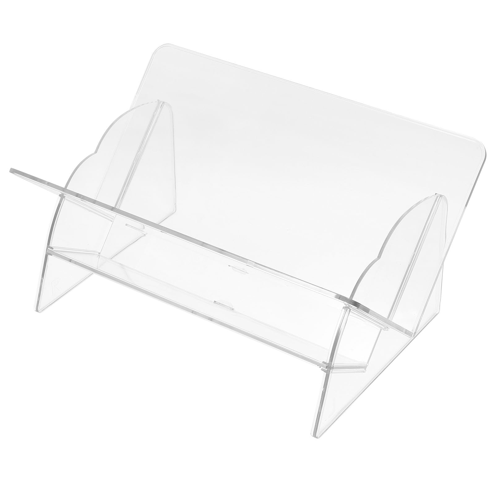 Organizador de libros de PET cristalino con diseño minimalista para despachos elegantes