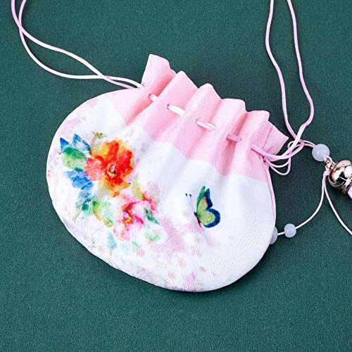 4 bolsas con cordón estampado floral y mariposa miniatura 2