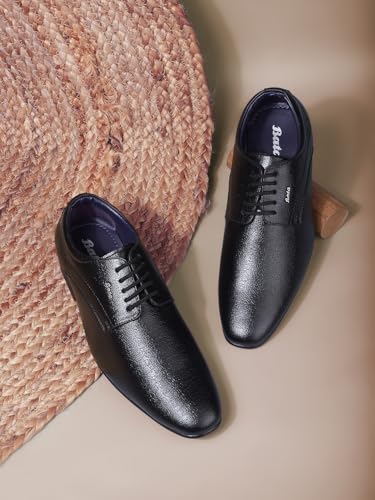Image of BATA Men's Classic Oxford Dress Shoes, Derby Formal Shoes for Men with Cushioned Insole & Slip-Resistant Sole, Comfortable Footwear Ideal for Wedding, Tuxedo, Church & Office Footwear