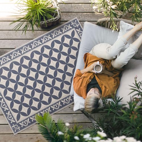 Tapis d'extérieur imperméable et résistant aux UV pour balcon et terrasse