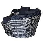OUTLIV. Los Angeles Loungeinsel Polyrattan Schwarz-Grau