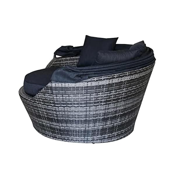 OUTLIV. Los Angeles Loungeinsel Polyrattan Schwarz-Grau