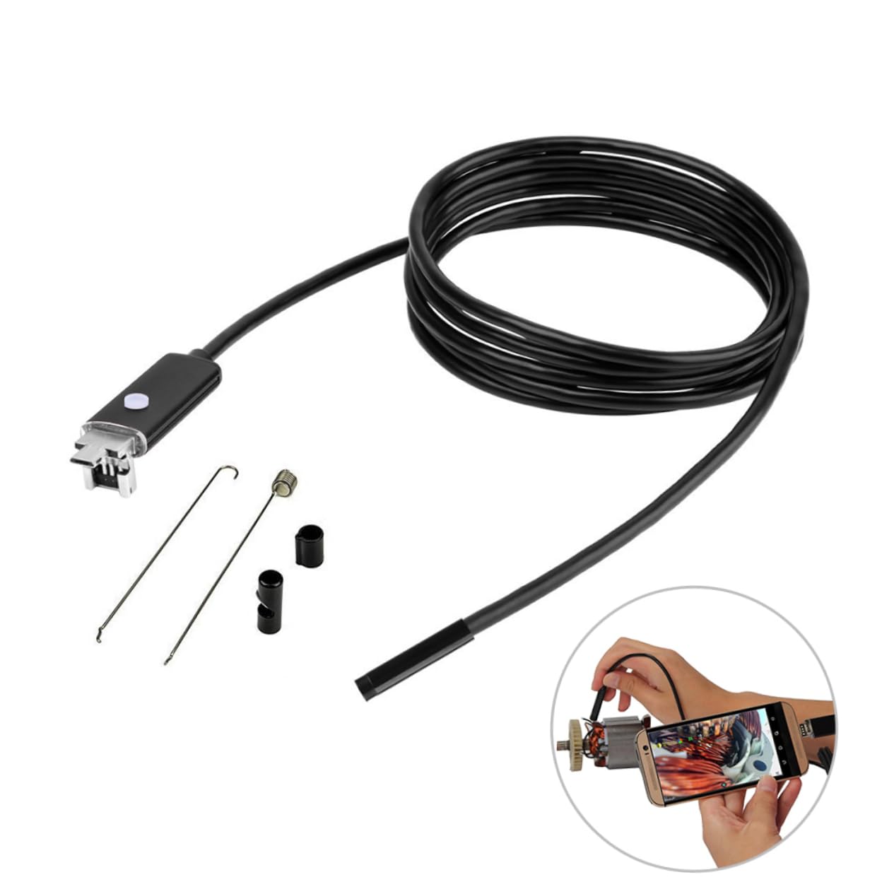 VILLFUL 5.5mm 2-in-1 Waterproof Camera for Auto Repair Ip67 Waterproof 6-led Phone Pc Inspection