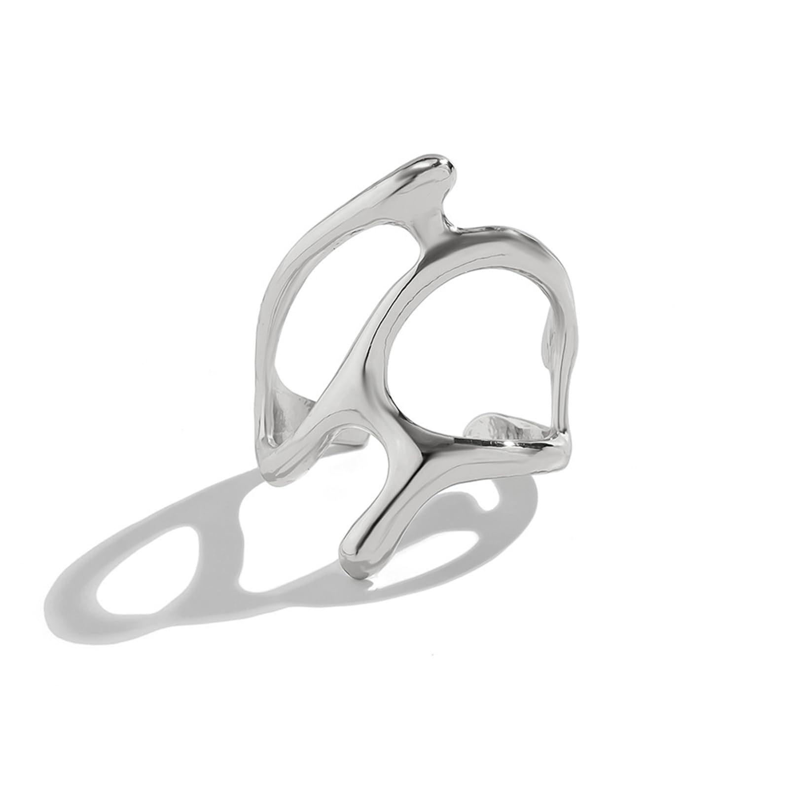 Sora TukiChunky Silver Rings for Women Adjustable Gold Statement Rings Open Dome Ring Bold Rings Thick Gold Rings Geometric Rings Fashion Rings