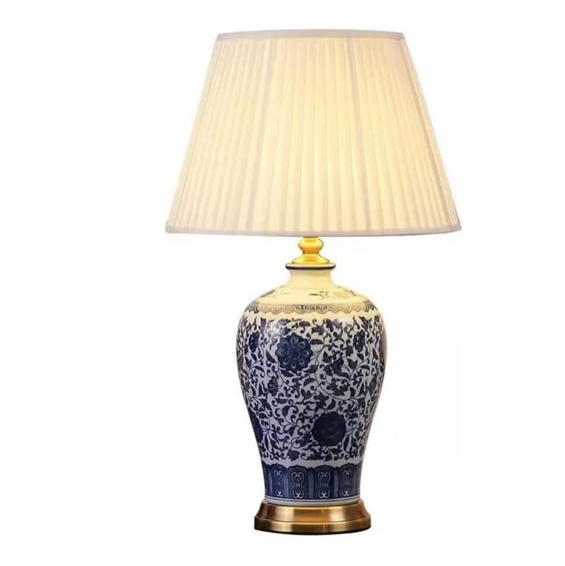 SGKOMN Table Lamp Table Lamps For Living Room Ceramic Table Lamp Traditional Nightstand Lamp For Bedroom Living Room Decoration Study Bedside Lamps Lamp For Bedroom-Dimmer
