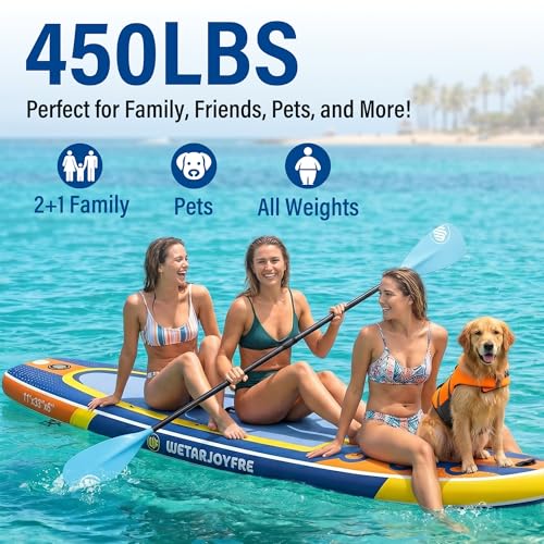 Image of Inflatable Stand Up Paddle Board, 11' x 33 inch x 6 inch Extra Wide SUP with Premium Accessories, Non-Slip Deck ISUP for Adults, Youth, Fishing, Yoga, Floating on Ocean & Lake