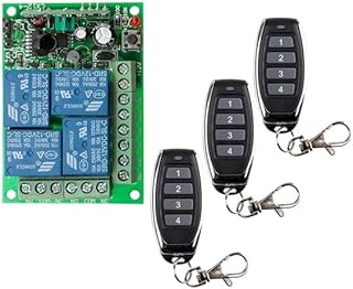 Smart Multiple DC 12V 24V 10A 315/433 MHz 4CH 4 CH Wireless Relay RF Remote Control Switch Receiver+1 2 3 4 Transmitter - (Color: Blue, Voltage: 12V, Size: 315MHZ)