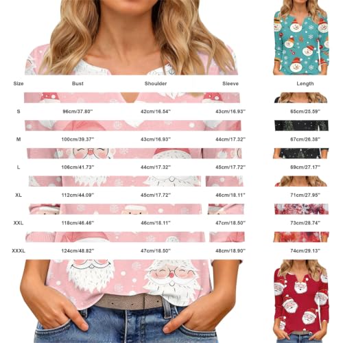 Christmas Tops for Women V Neck 3/4 Sleeve Funny Graphic Holiday Shirts - image 4