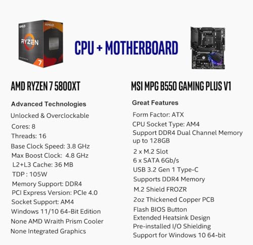 Image of Micro Center AMD 5800XT Processor with MSI MPG B550 Gaming Plus Motherboard
