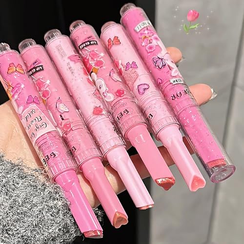 3 Pcs Jelly Lipstick Set Heart Shape Lip Gloss Lip Stain, Mirror Hydrating Jelly Love Lipstick Cute Makeup Gift, Moisturizing Tinted Lip Balm, Vivid Color Glossy Lip Makeup for Girls (A) - Image 8