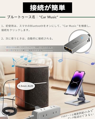 AutimHoo Bluetoothレシーバー 車載用
