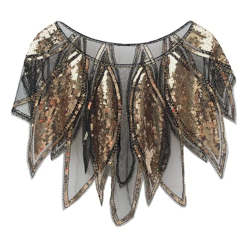 Katutude Women's 1920s Sequin Beaded Flapper Cover Up Evening Wedding Party Bridal Gatsby Shawl