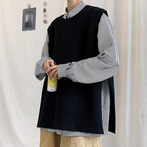 Men's Loose Woolen Vest Wool Blend Knit Waistcoat Pullover Slim Fit Casual Sleeveless Sweaters3