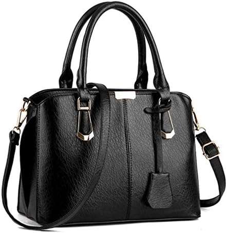 Pahajim Fashion Women Handbags PU Leather Adjustable Handle Satchel Shoulder Bags Ladies Tote Bag Casual for Outdoor Working Gifts for Womens(Black)